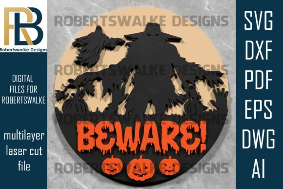 Beware Halloween SVG Sign: A Bold Statement for Seasonal Embroidery