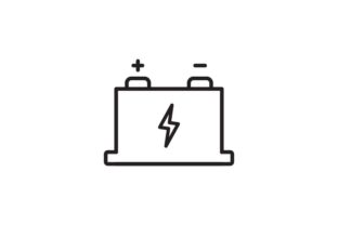Outlined Single Battery Icon 4